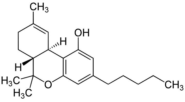 THC - Tetrahydrocannabinol molecular structure