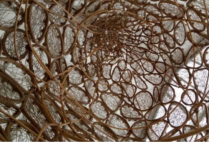 Hemp fiber nest sculpture