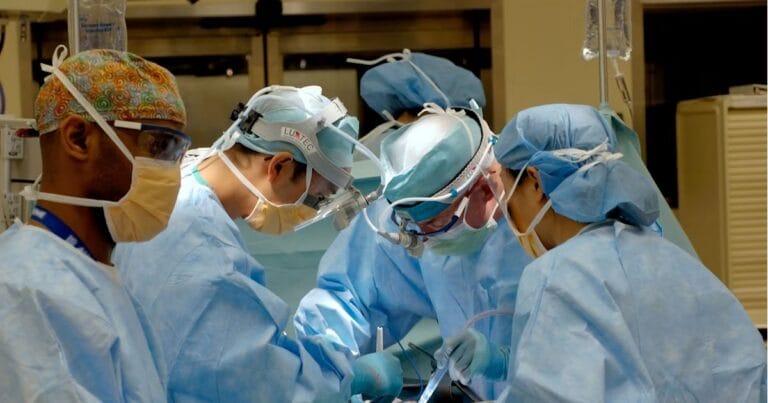 Patient undergoing surgery